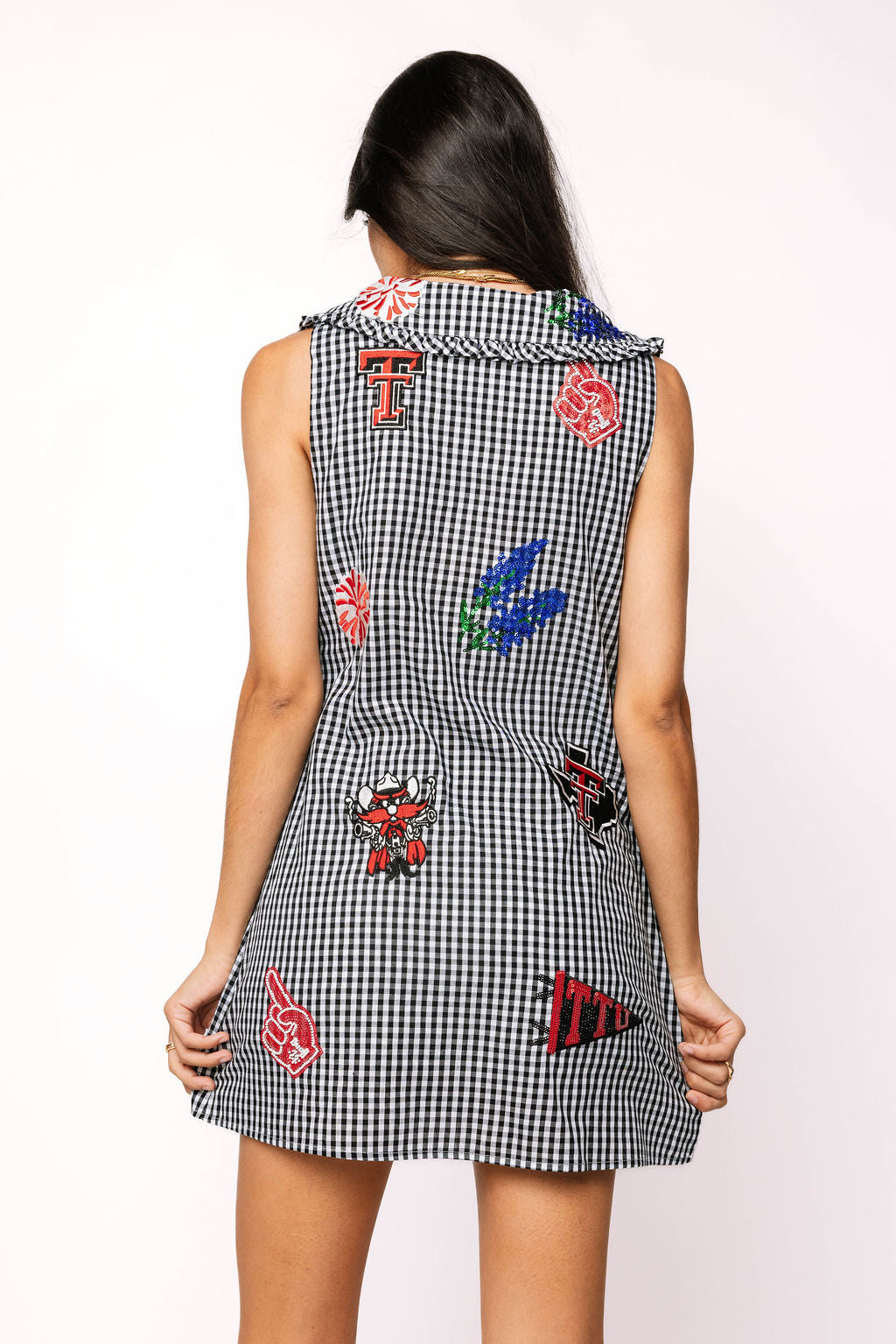 Licensed Texas Tech Mini Icon Gingham Collar Dress