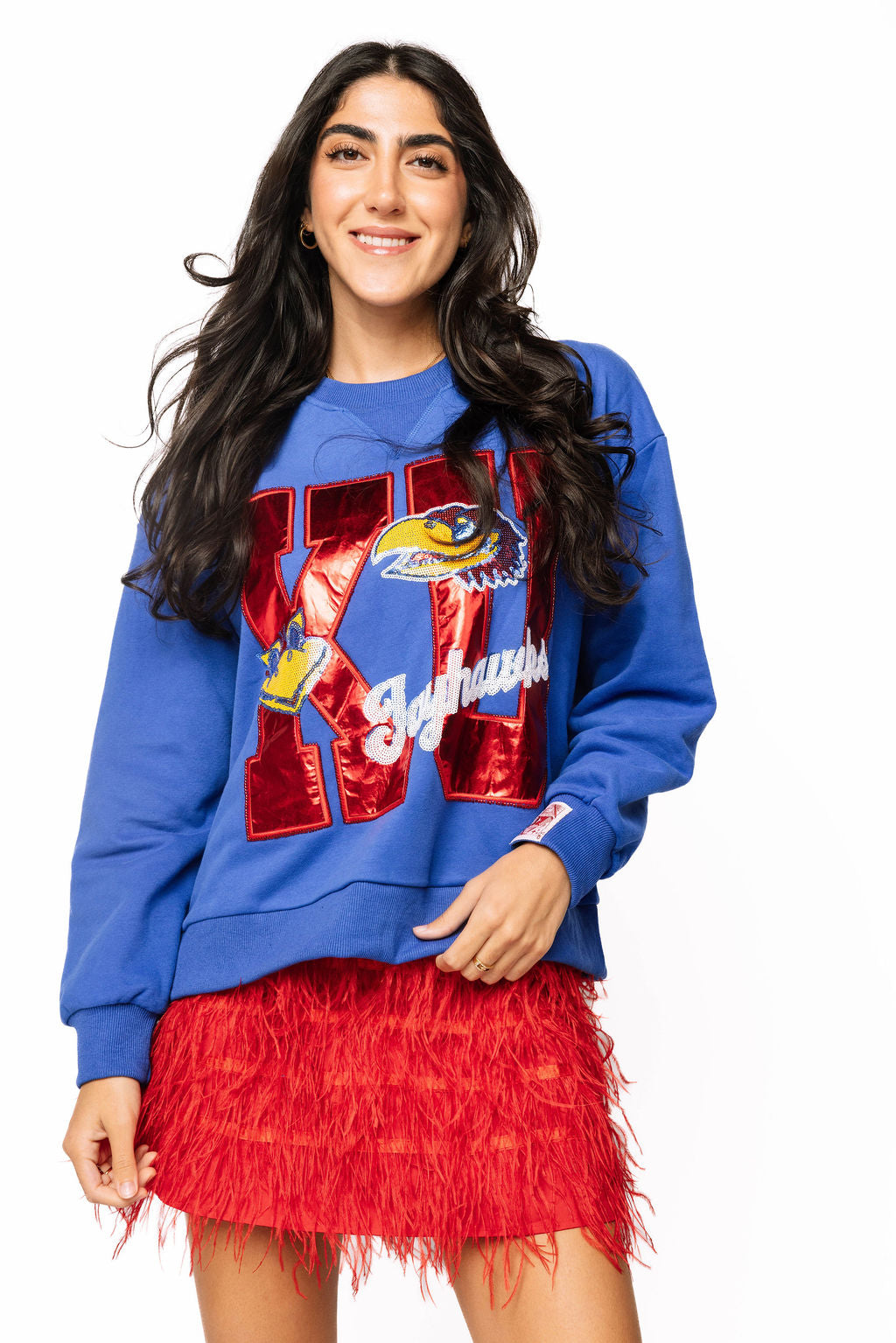 Licensed Kansas Metallic Word With Icons Sweatshirt