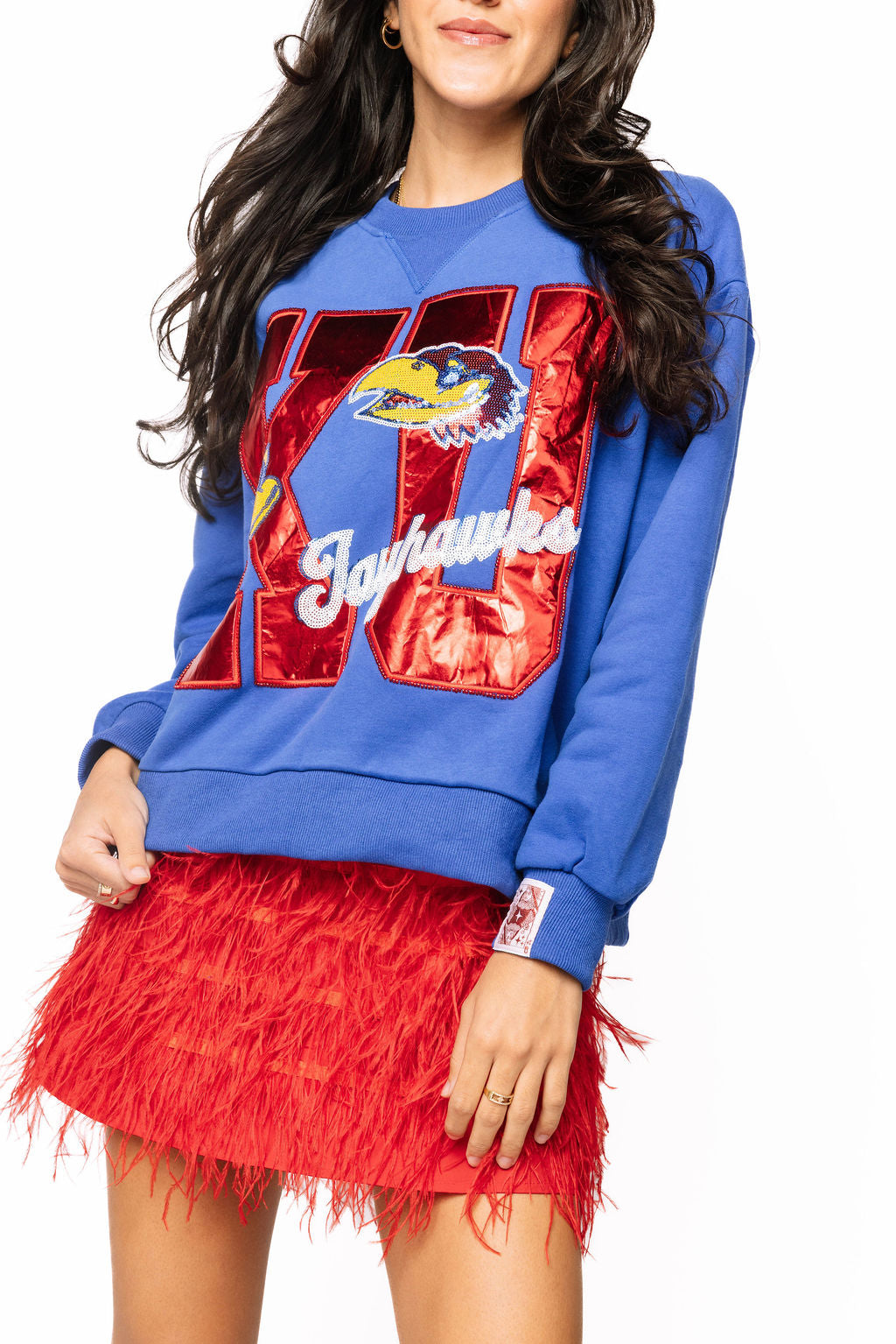 Licensed Kansas Metallic Word With Icons Sweatshirt