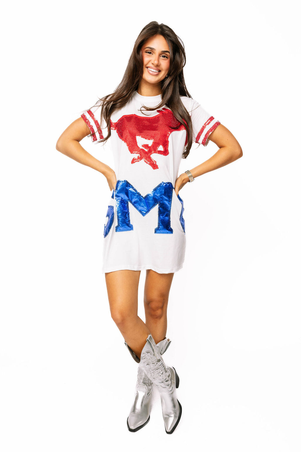 Licensed SMU Oversized Mascot Tee Dress
