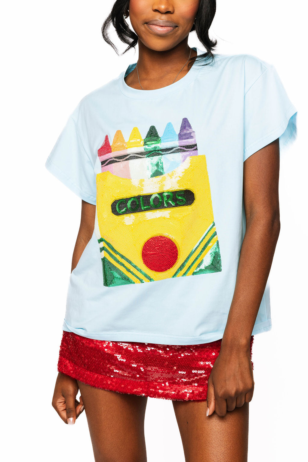 Light Blue Crayon Tee