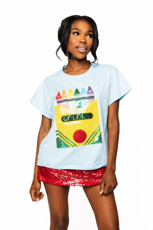 Light Blue Crayon Tee