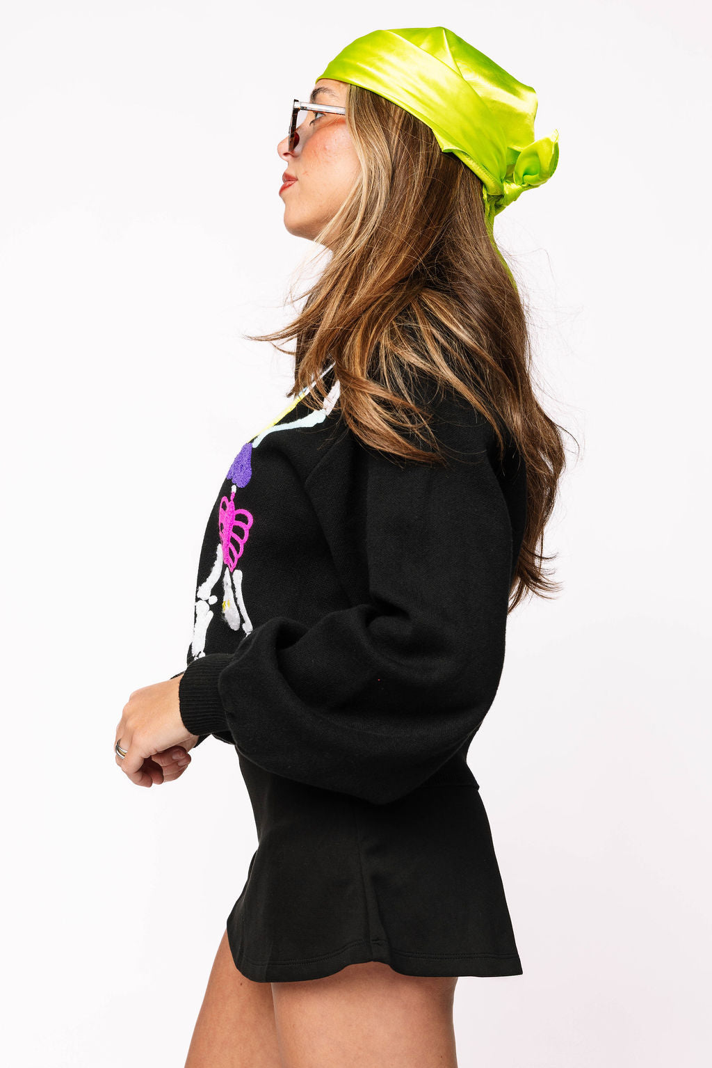 Black Rainbow Skeleton Button Up Cardigan