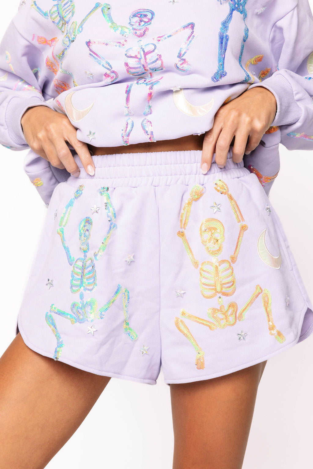 Lavender Multi Dancing Skeleton Short