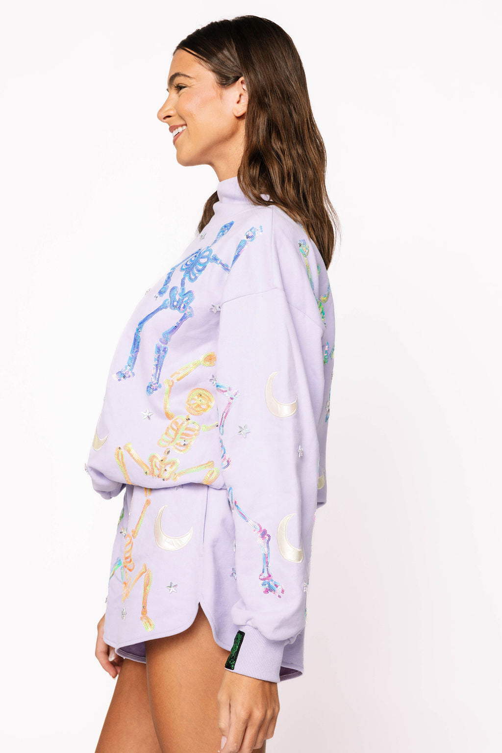 Lavender Multi Dancing Skeleton Short