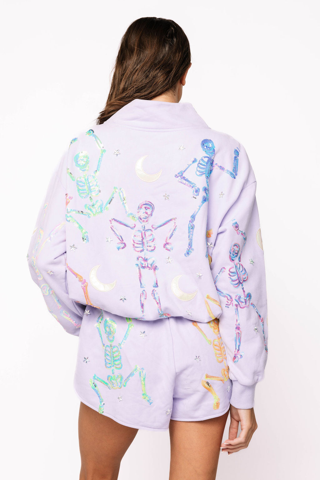 Lavender Multi Dancing Skeleton Short