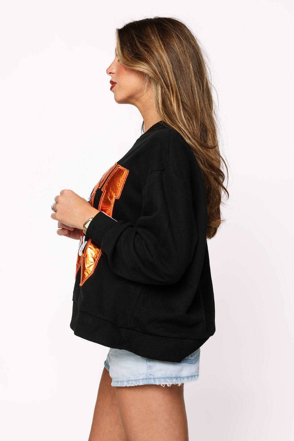 Licensed Oklahoma State Metallic Word With Icons Sweatshirt