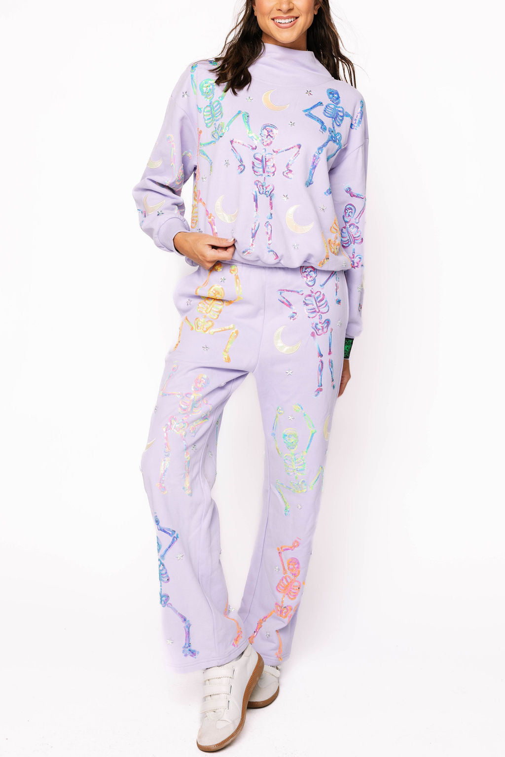 Lavender Multi Dancing Skeleton Sweatpant