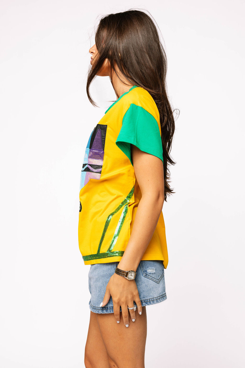 Green & Yellow Crayon Tee