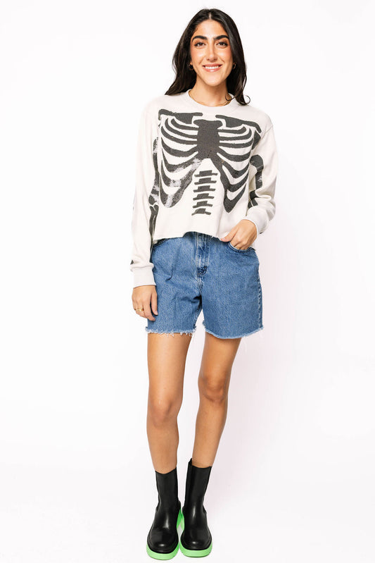 Ivory & Black Skeleton Sweatshirt