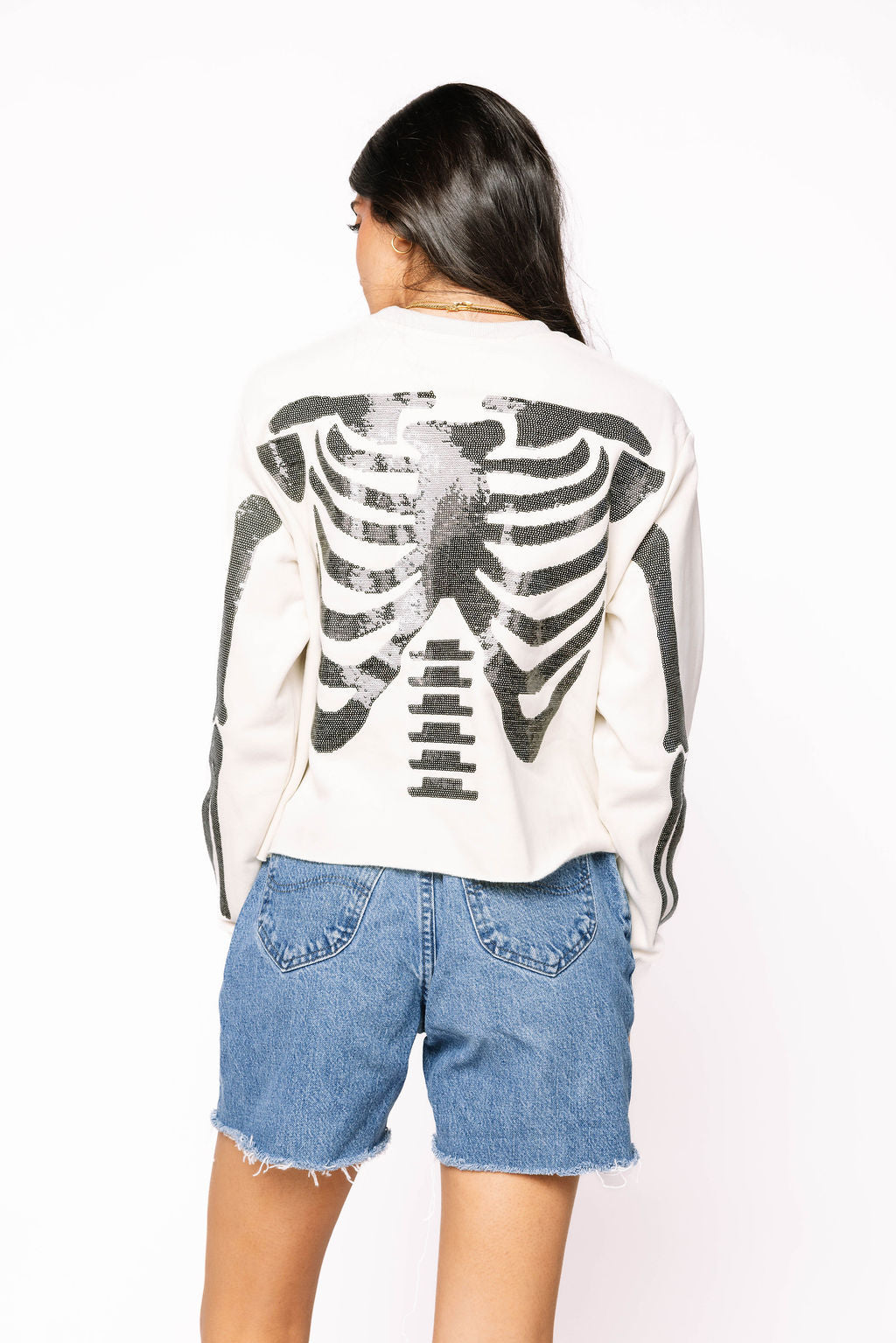 Ivory & Black Skeleton Sweatshirt