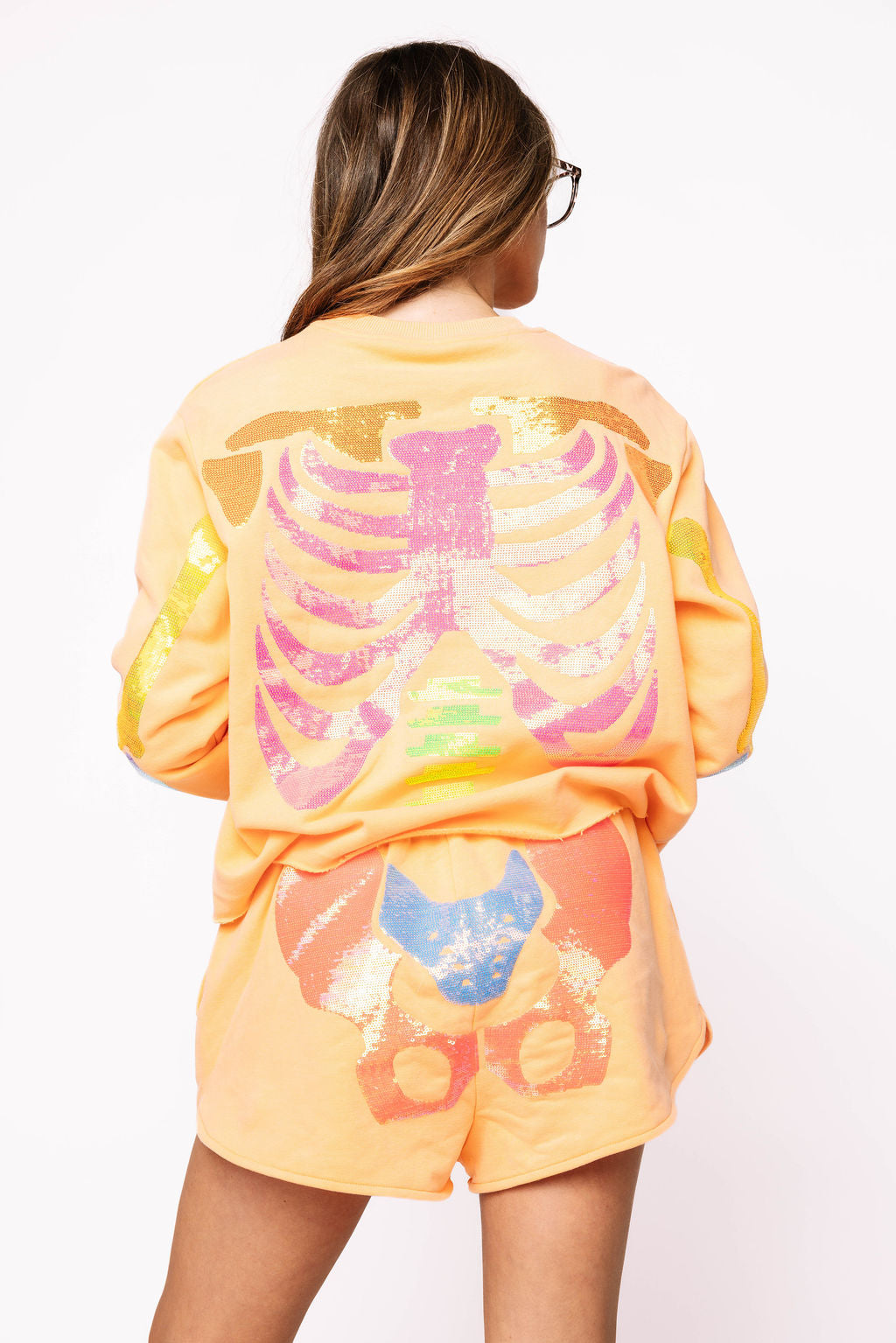 Orange Neon Skeleton Short