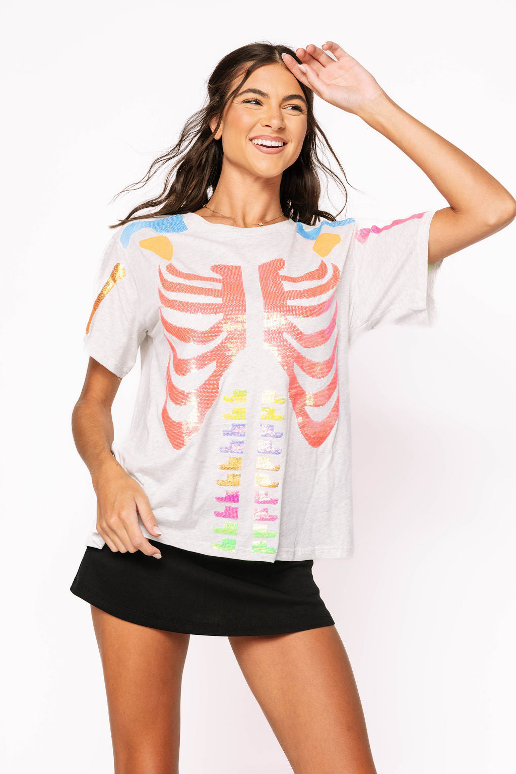Grey Multi Skeleton Tee