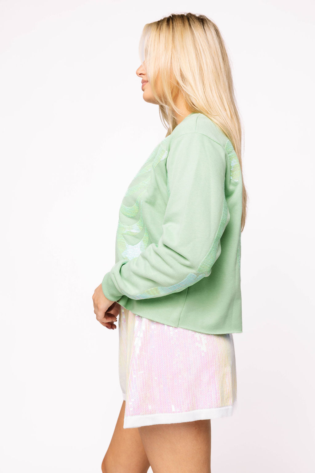 Light Green Tonal Skeleton Sweatshirt