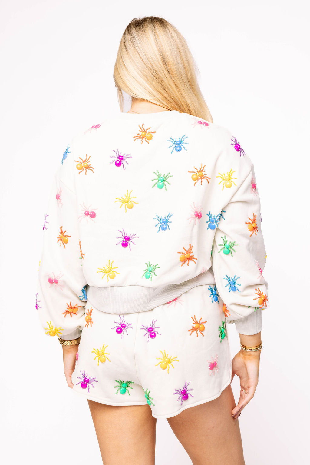 Ivory Multi Beaded Spider Sweatshirt