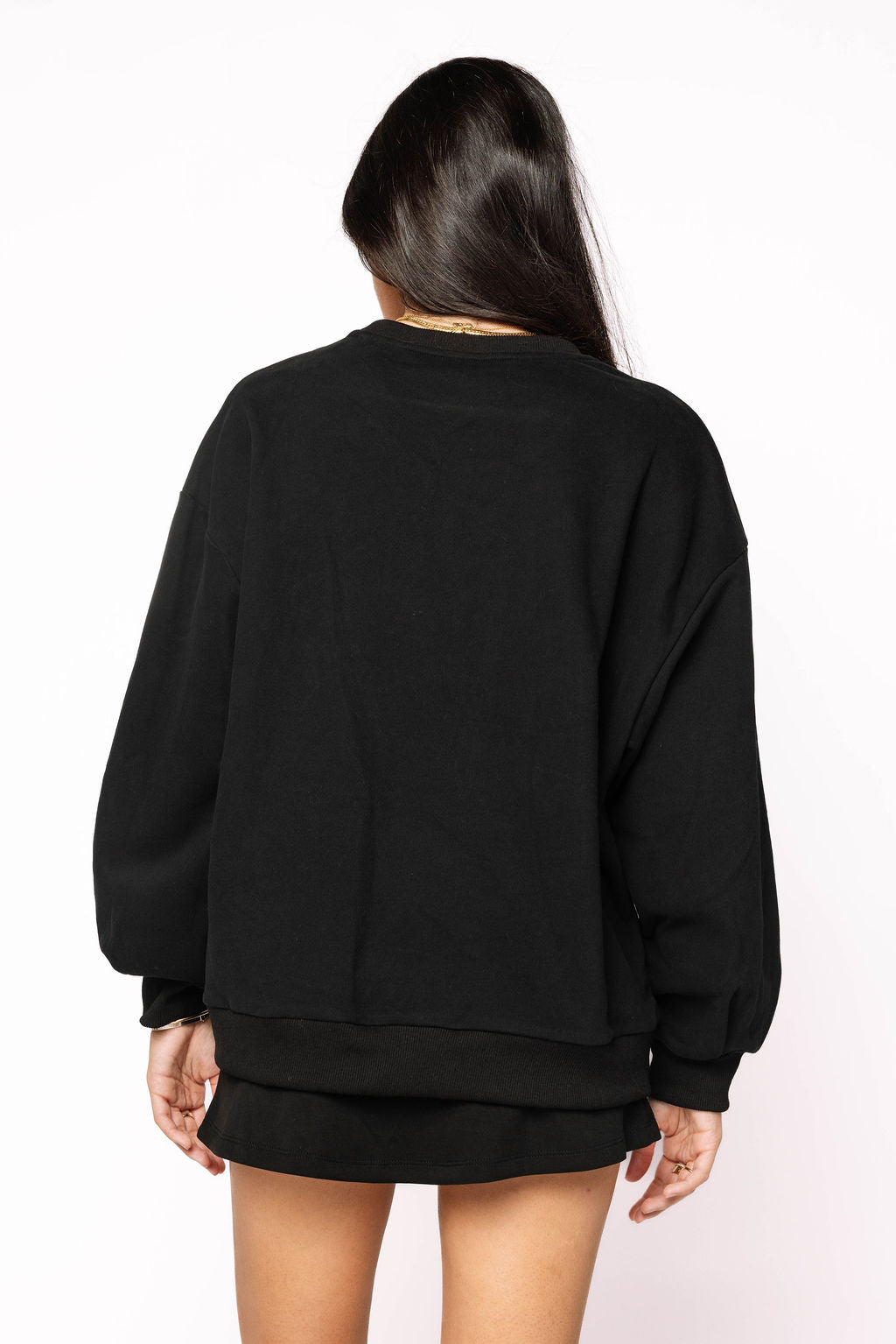 Black & White Flower Sequin Ghost Sweatshirt