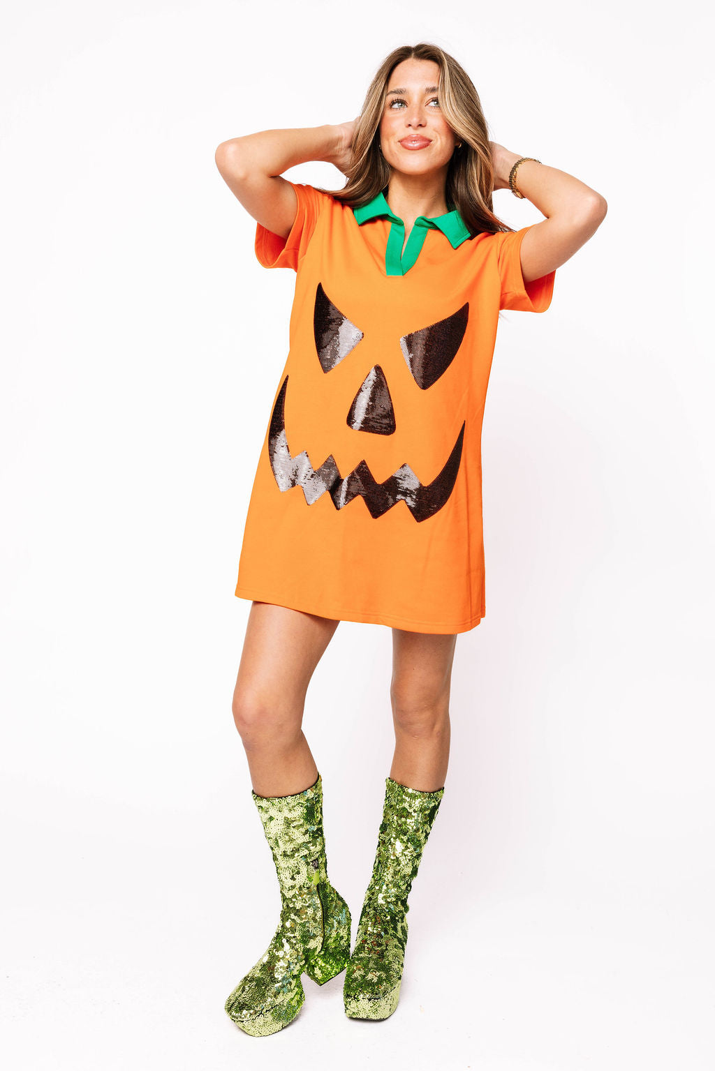 Orange Pumpkin Collar Dress