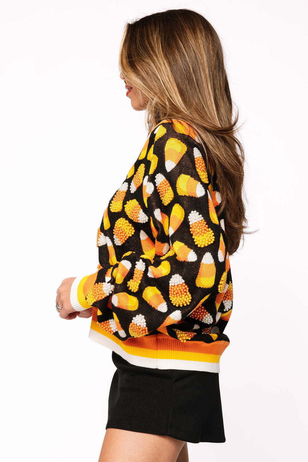 Black Pearl Candy Corn Cardigan
