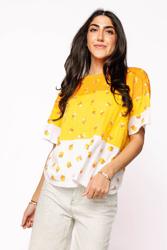 Orange Colorblock Candy Corn Tee