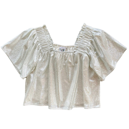 Warm Silver Flutter Top