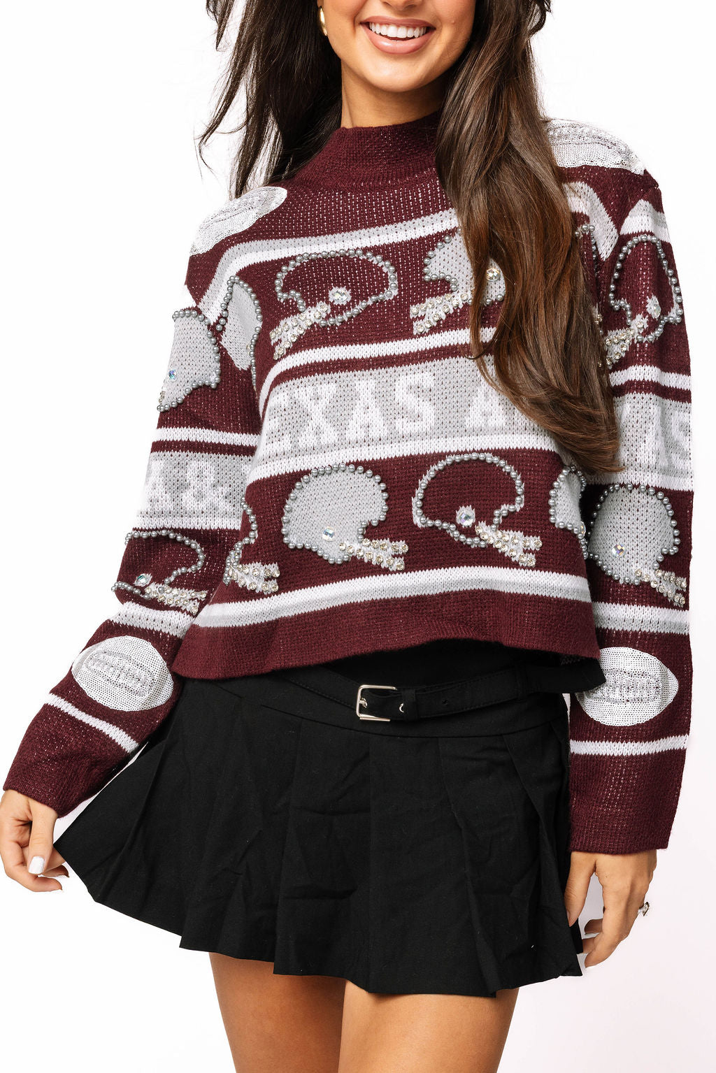 Licensed Texas A&M Vintage Football Helmet Stripe Sweater