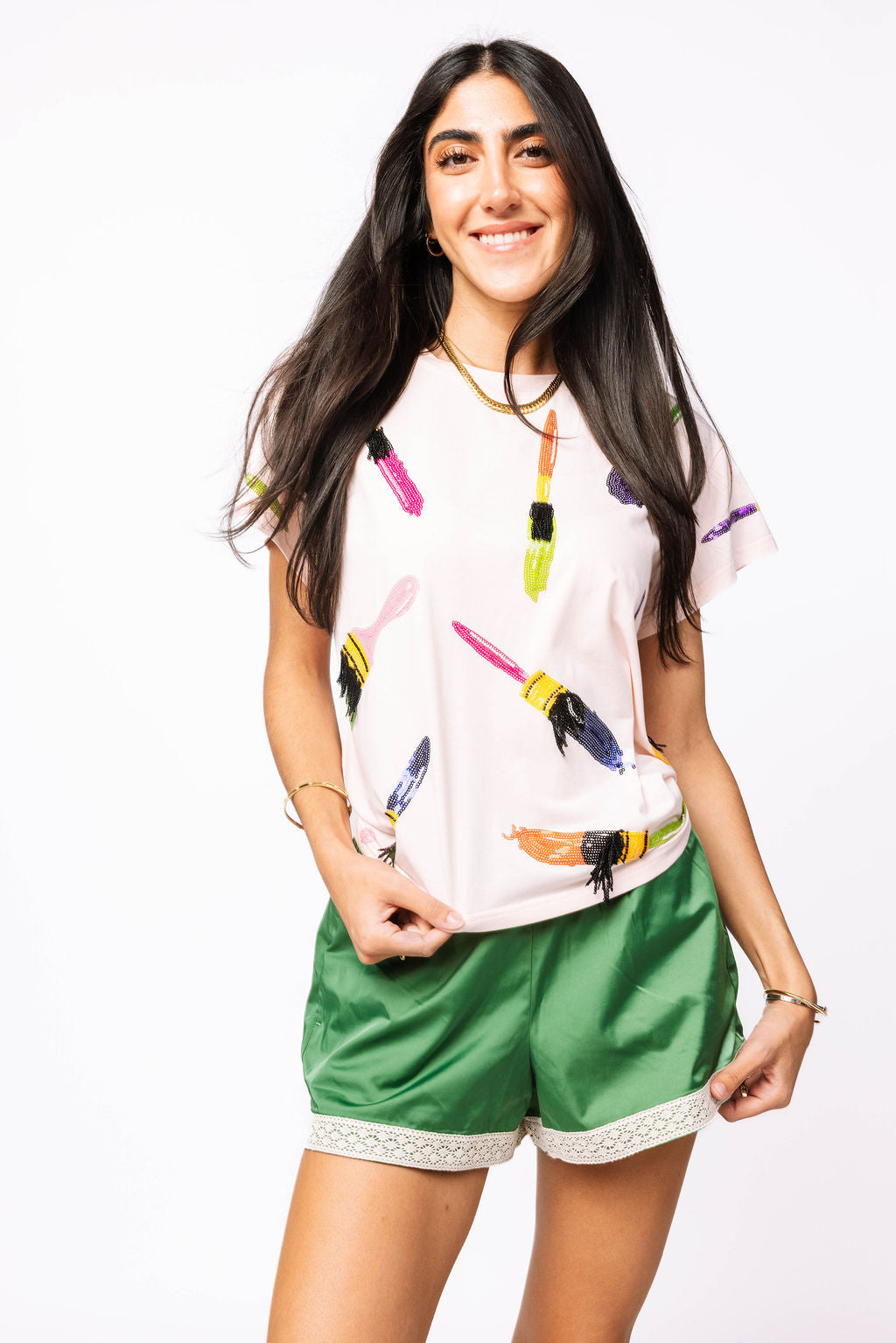 Pale Pink Paint Brush Tee