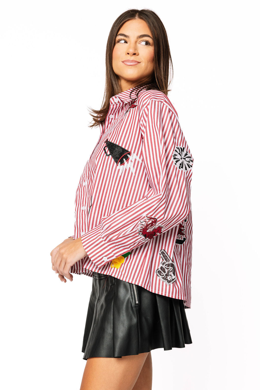 Licensed South Carolina Mini Icon Striped Button Down