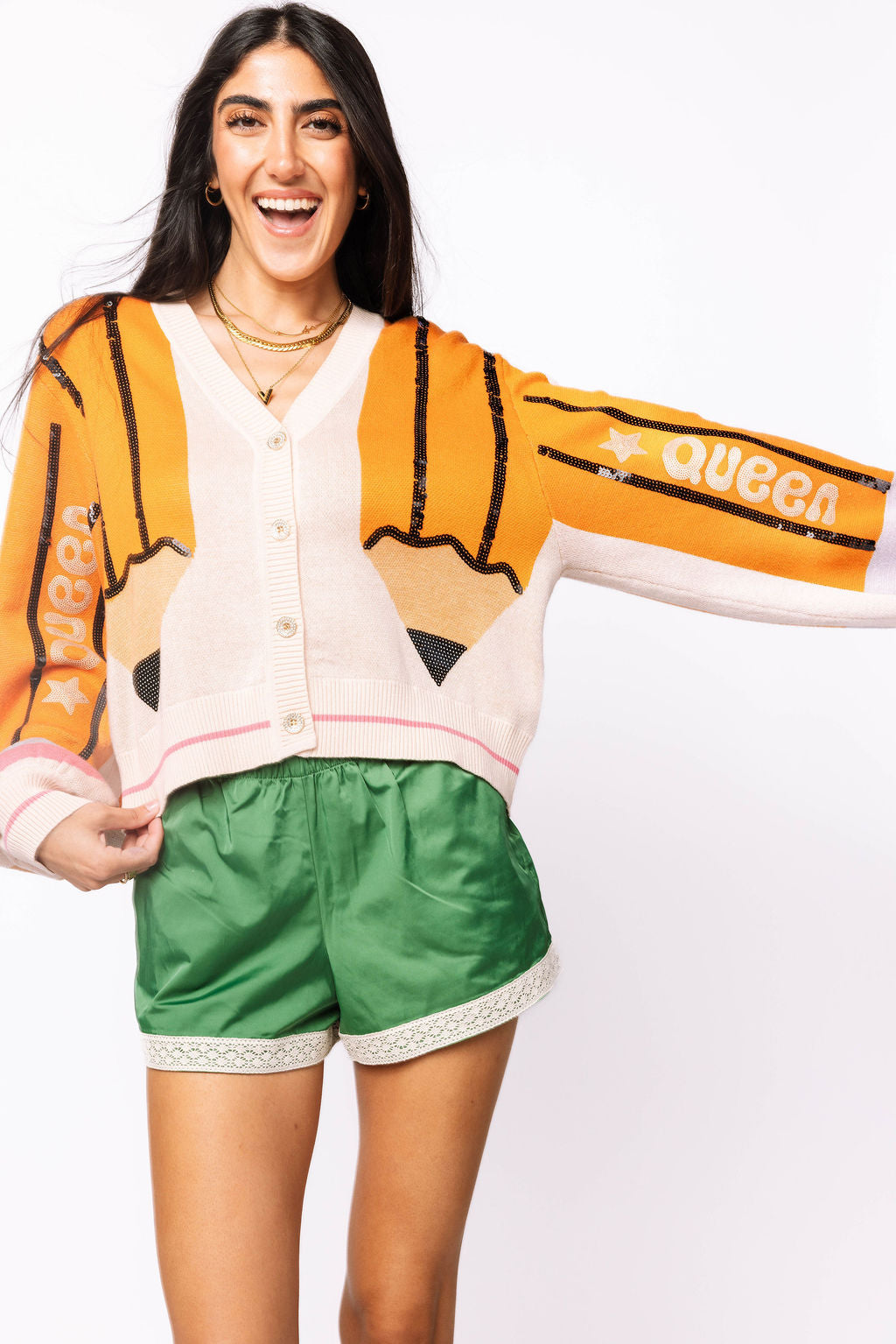 Queen Pencil Button Up Cardigan