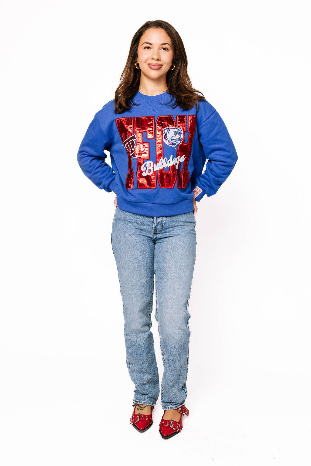 Licensed LA Tech Metallic Word With Icons Sweatshirt