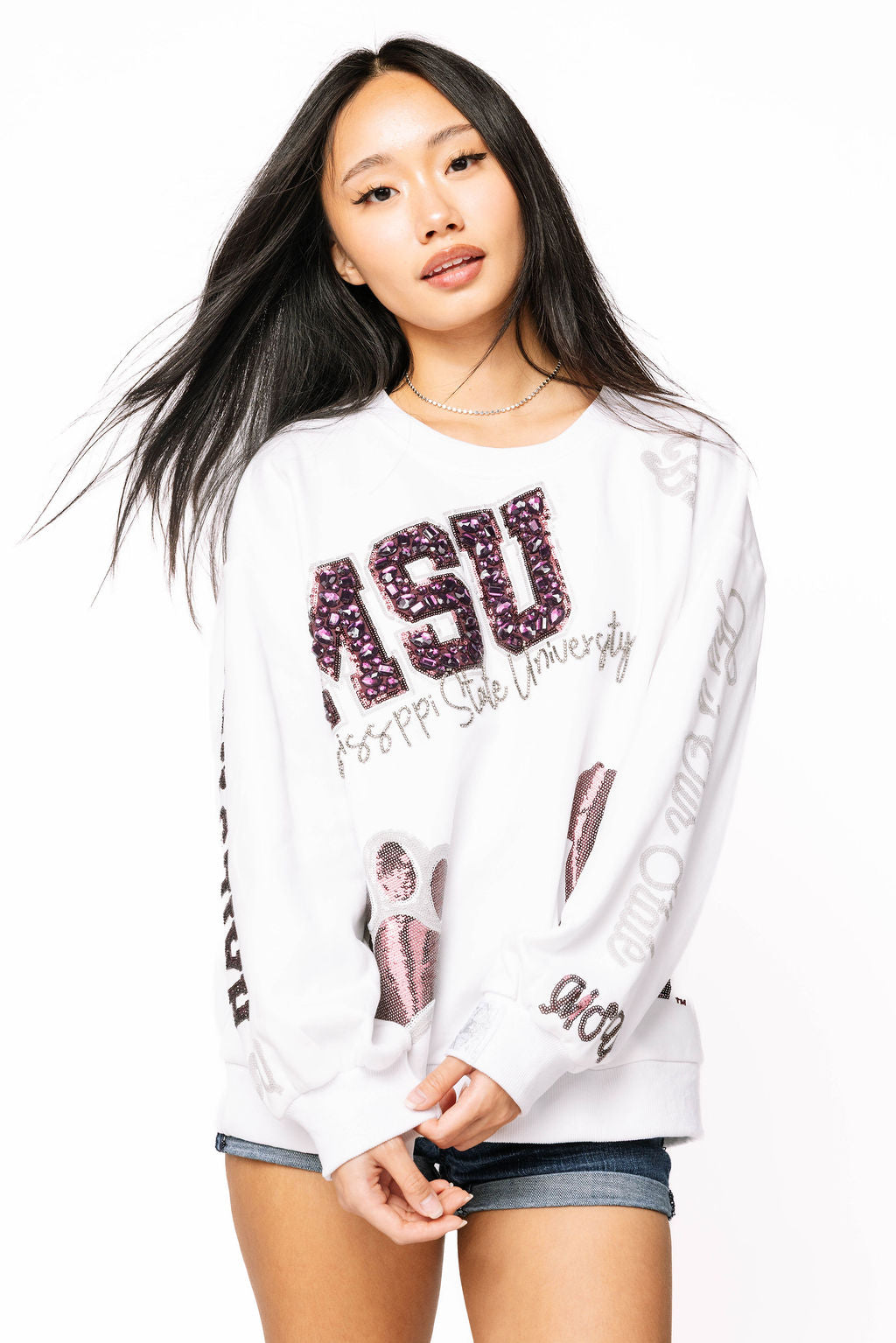 Licensed Miss State Big Icons Scattered All Over Sweatshirt