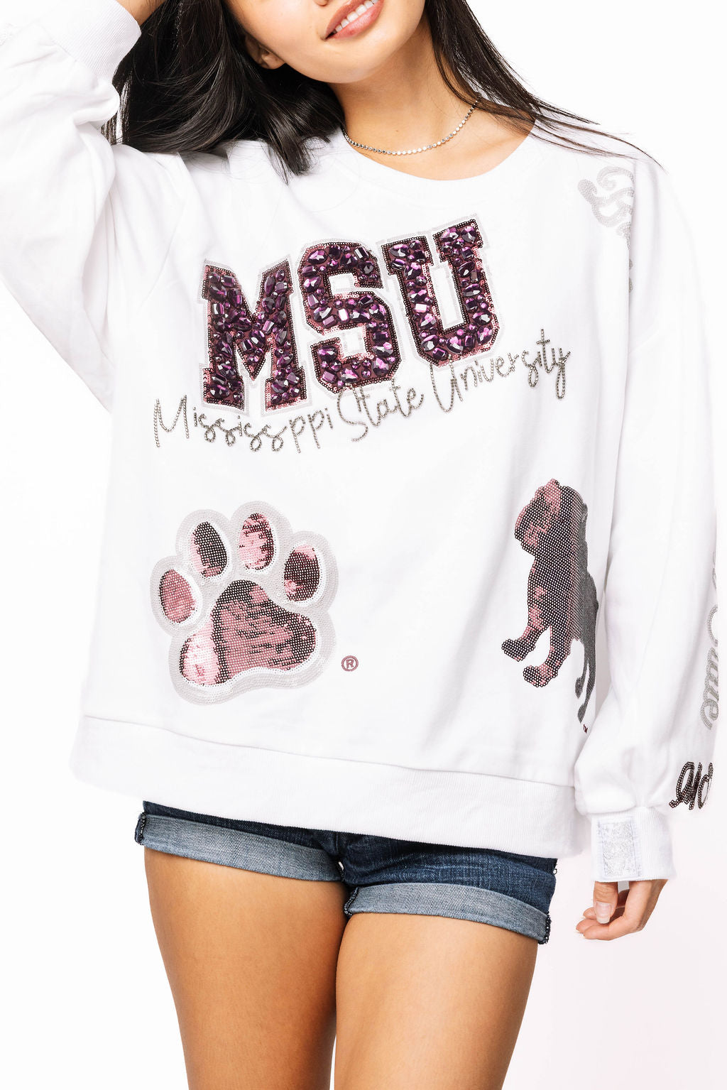 Licensed Miss State Big Icons Scattered All Over Sweatshirt