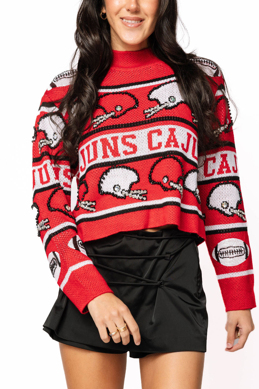 Licensed ULL Vintage Football Stripes Sweater