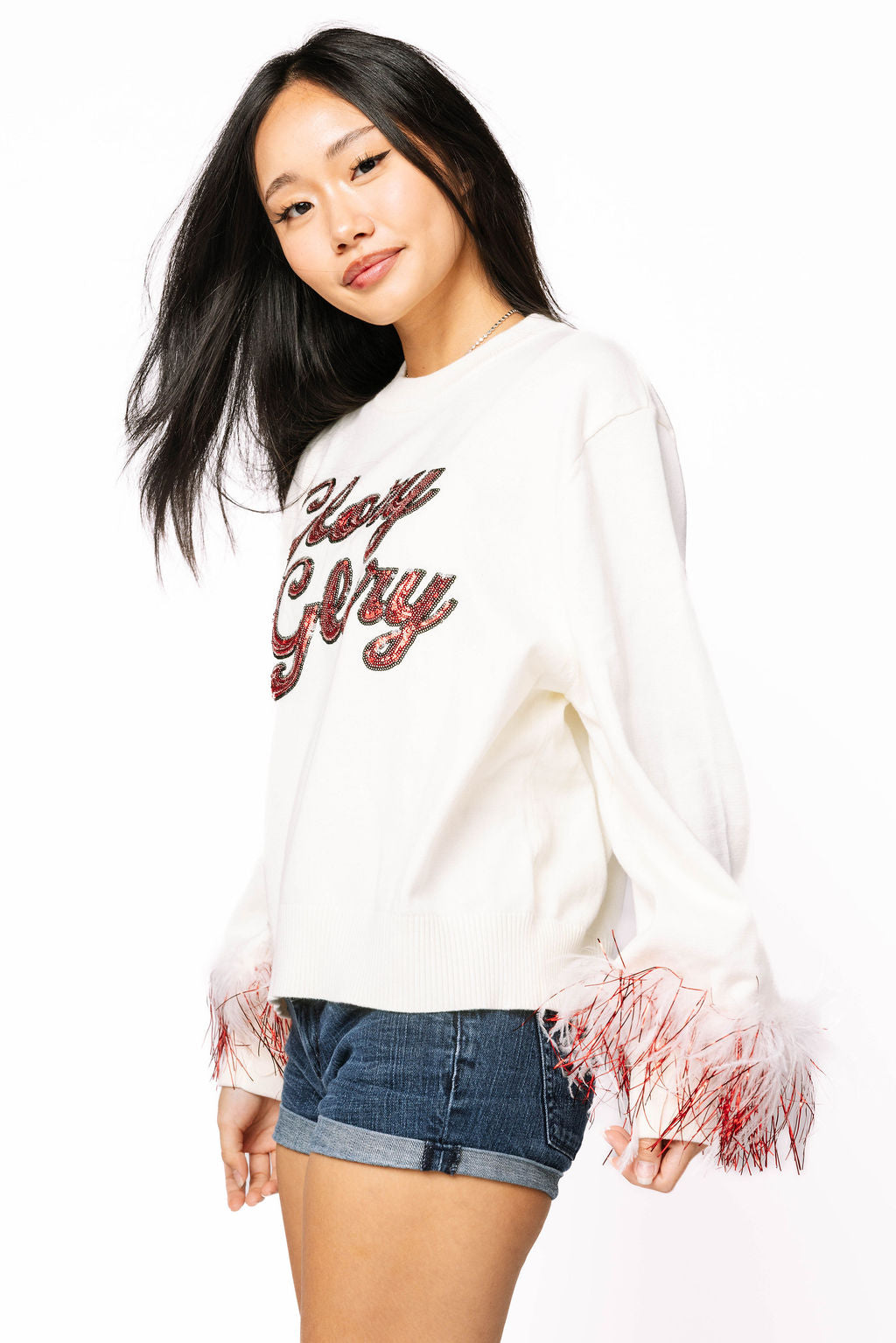 Licensed Georgia Feather Sleeve Sweater