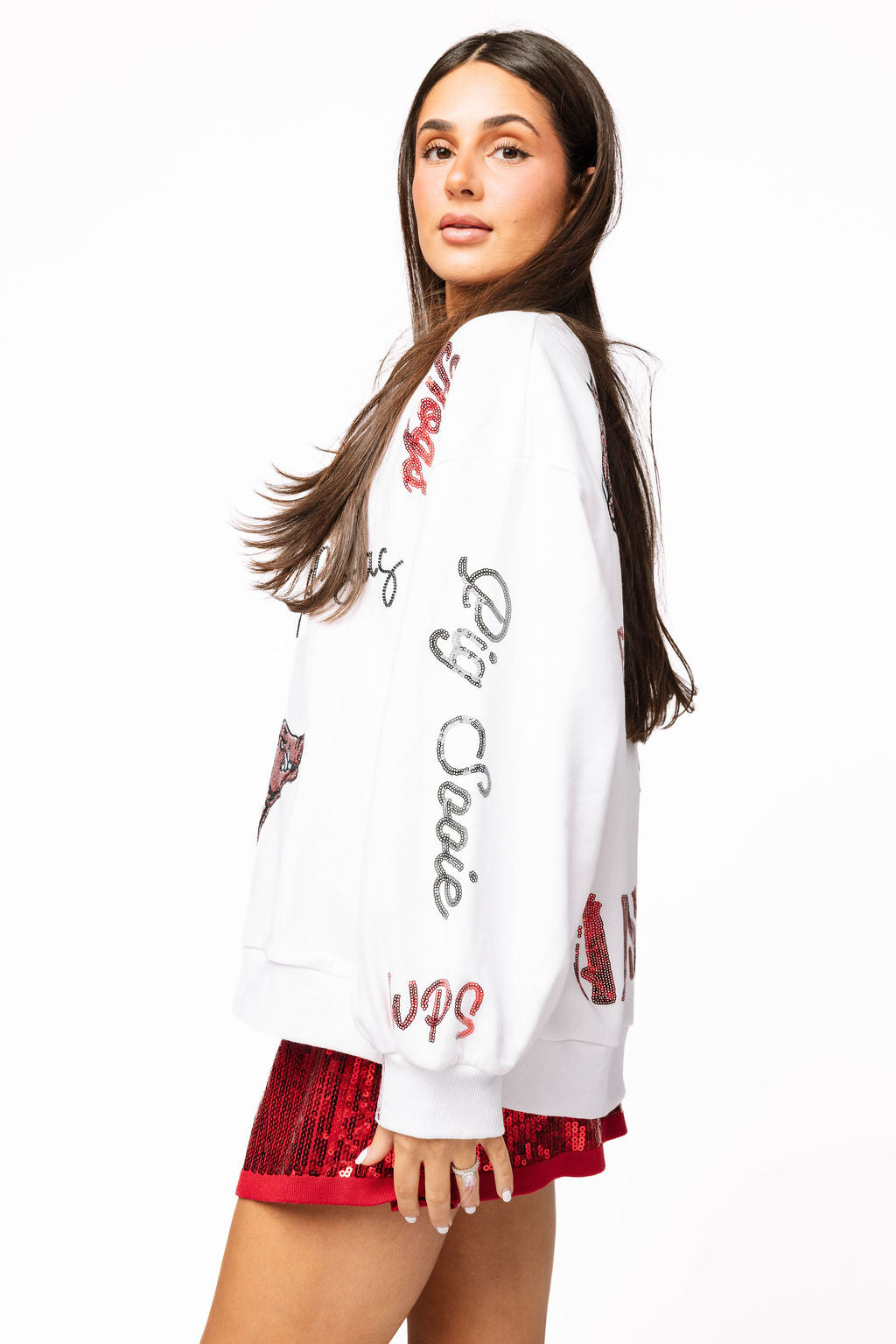 Licensed Arkansas Big Icons Scattered All Over Sweatshirt