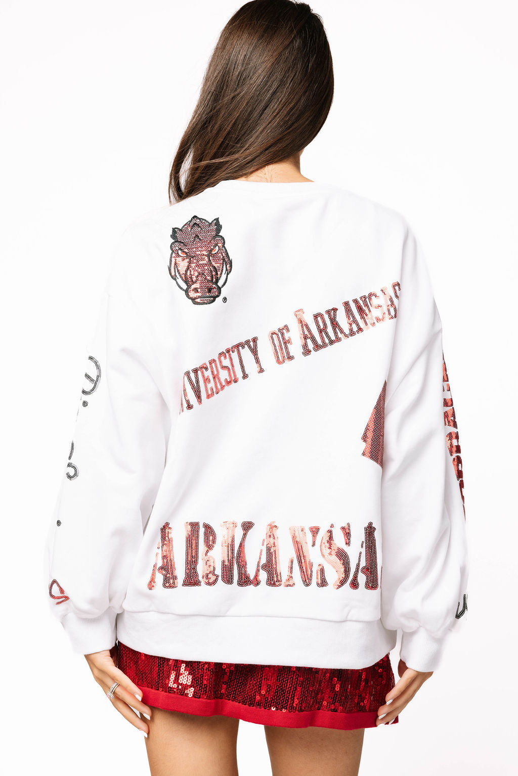Licensed Arkansas Big Icons Scattered All Over Sweatshirt