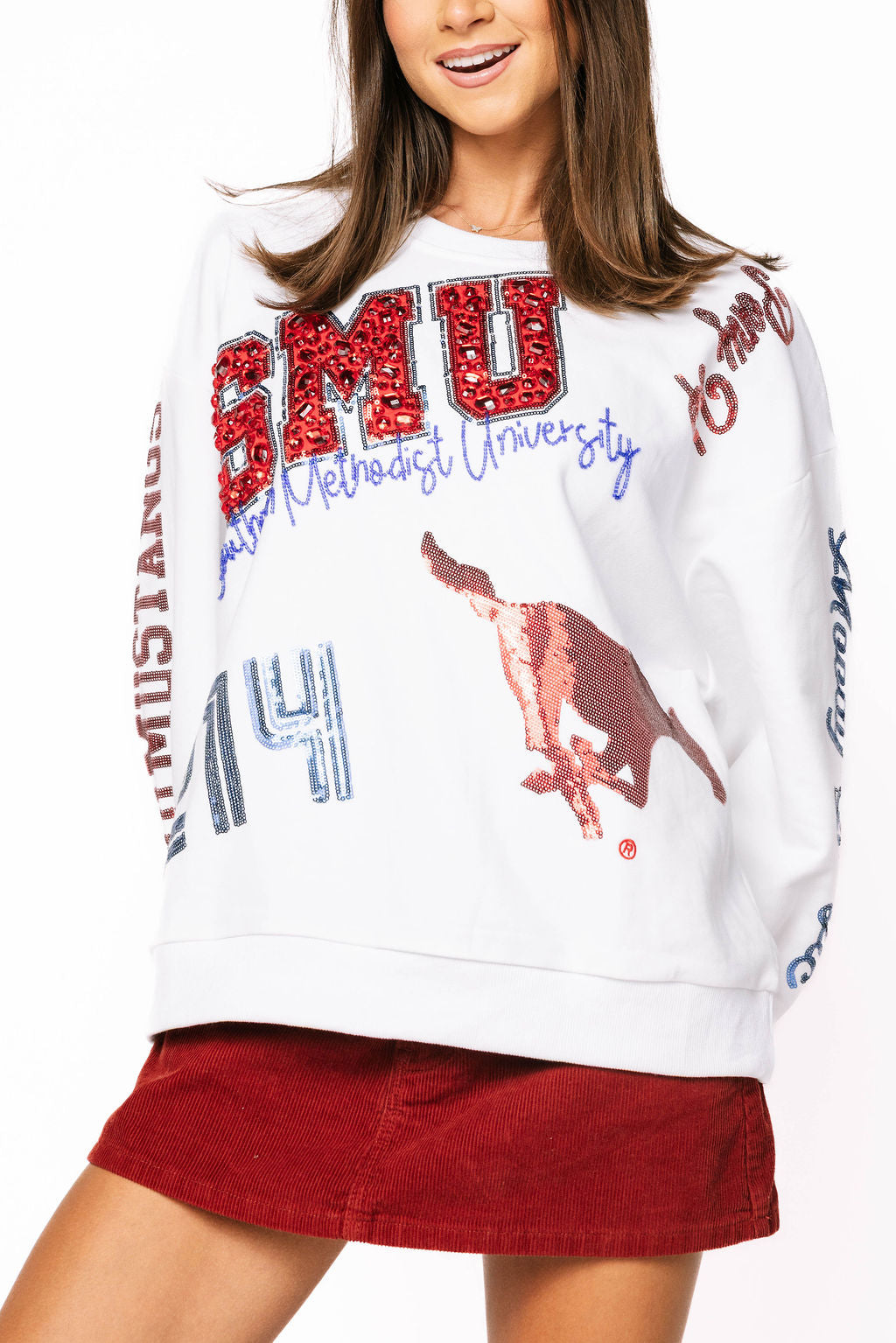 Licensed SMU Big Icons Scattered All Over Sweatshirt
