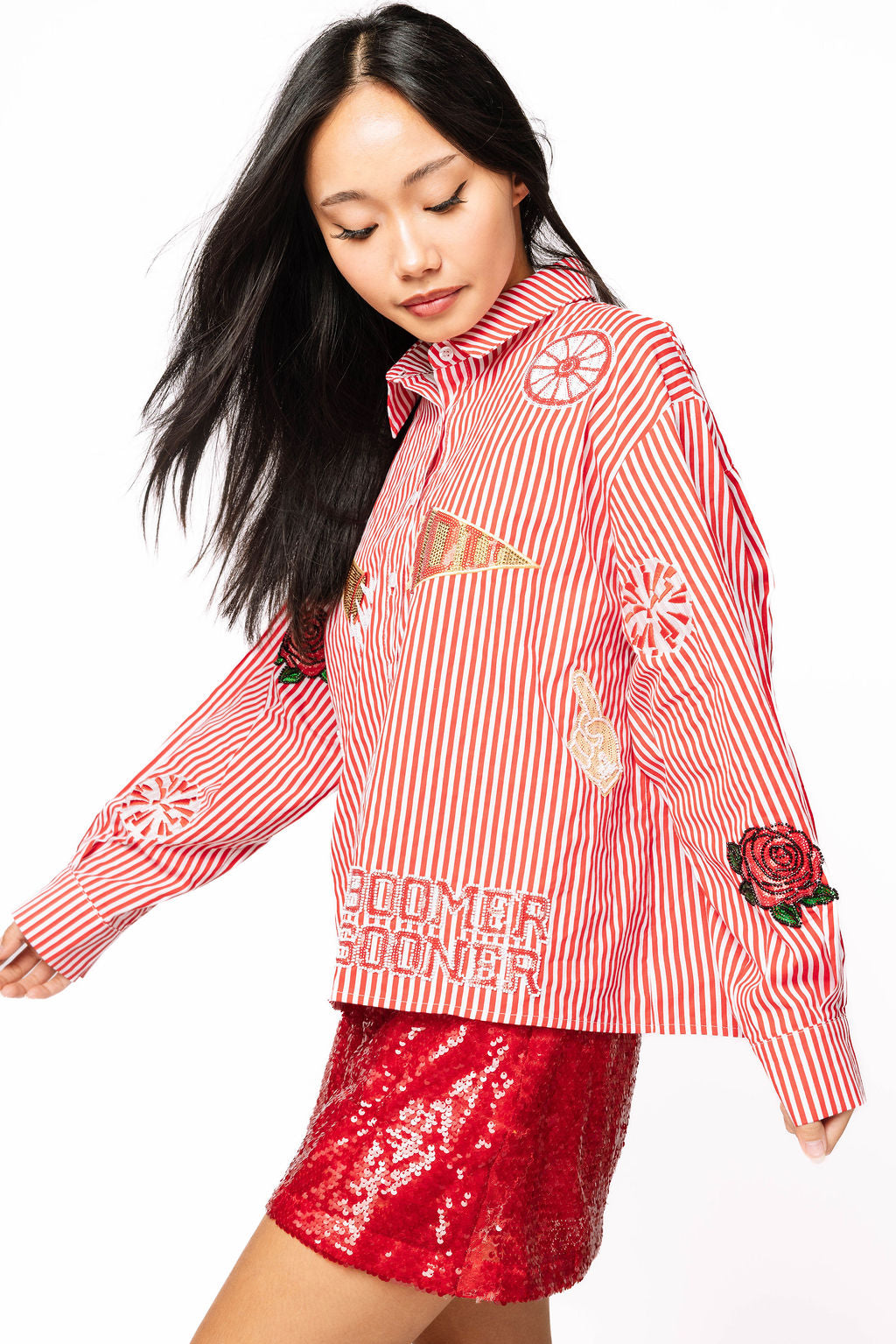 Licensed Oklahoma Mini Icon Striped Button Down