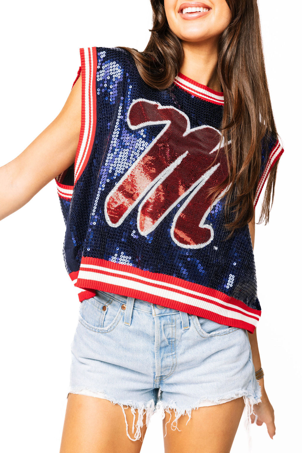 Licensed Ole Miss Full Sequin Mascot Tank