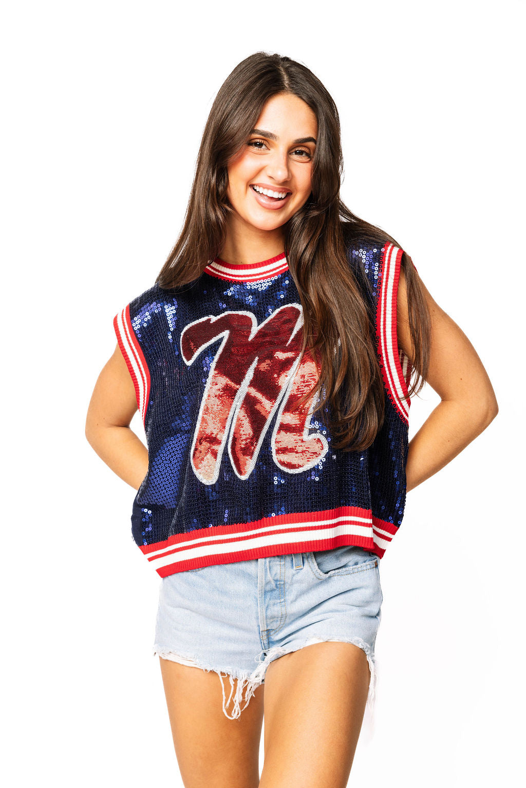 Licensed Ole Miss Full Sequin Mascot Tank