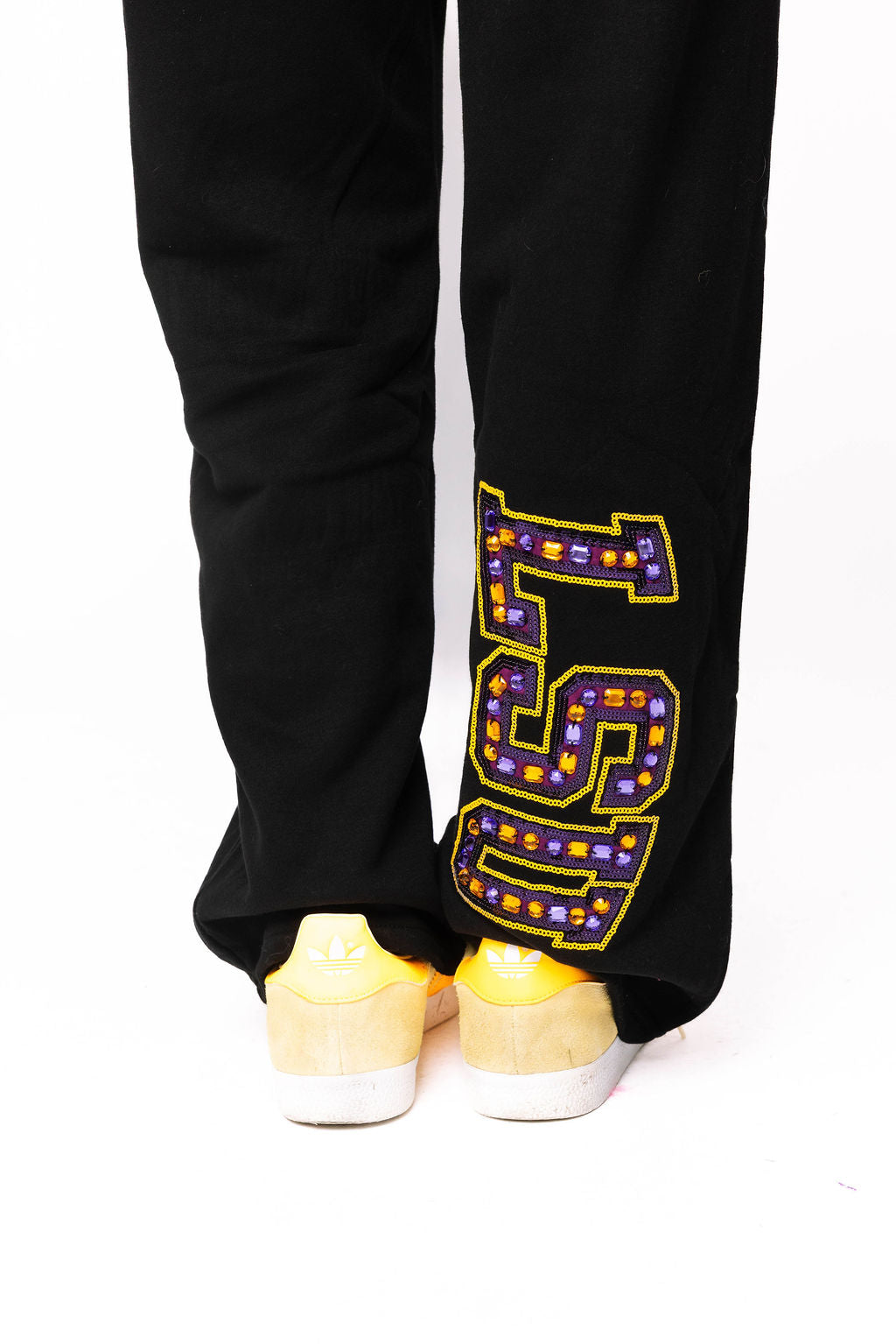Licensed LSU Black with Multi Jewel Letter Sweatpants