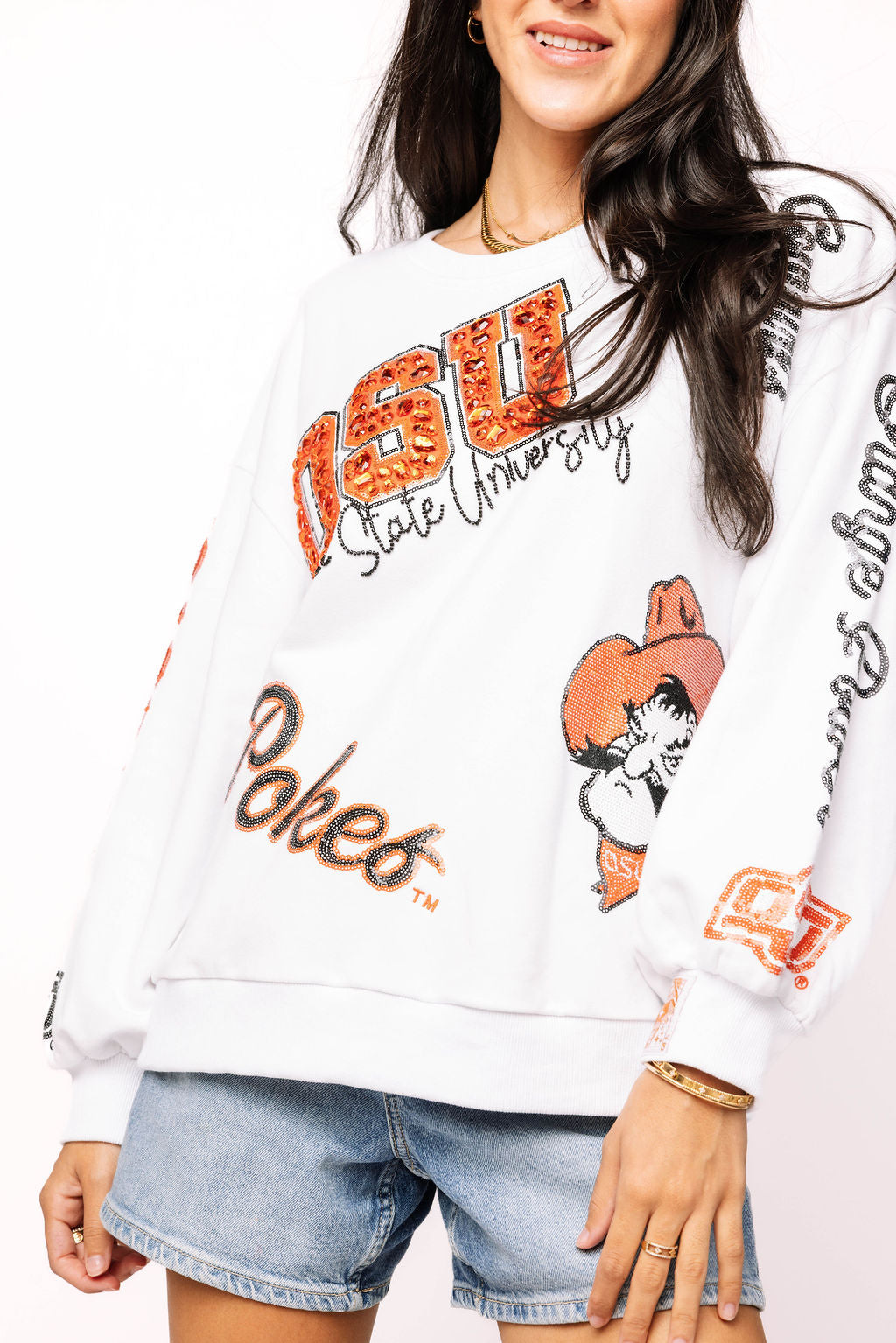 Licensed Oklahoma State Big Icons Scattered All Over Sweatshirt