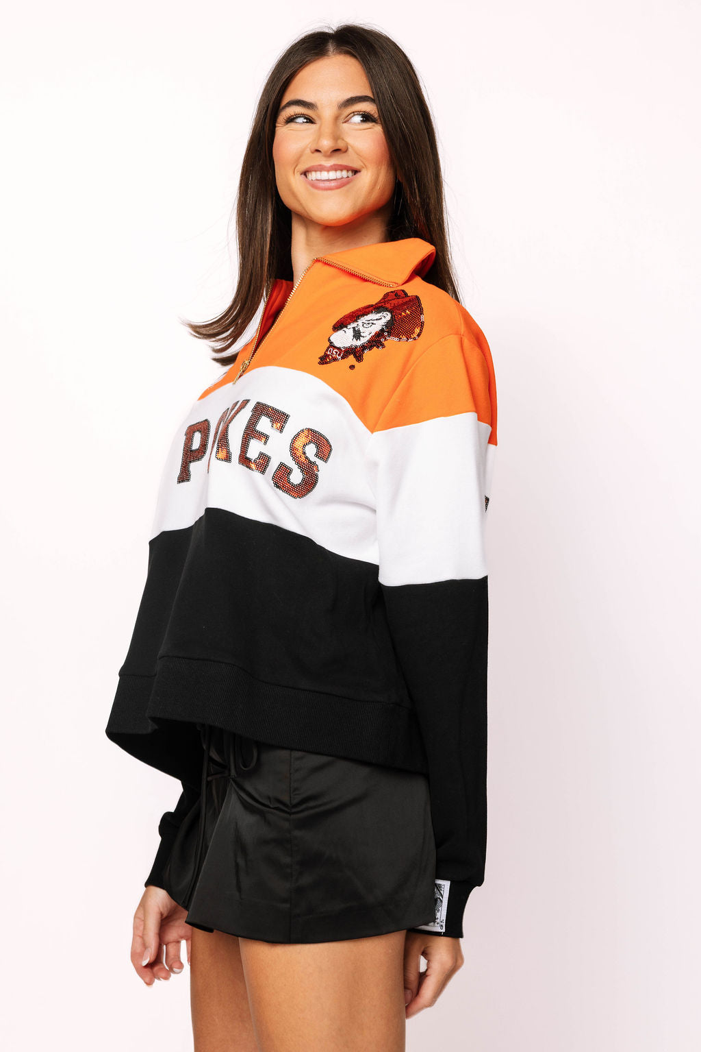 Licensed Oklahoma State Quarter Zip Colorblock Sweatshirt