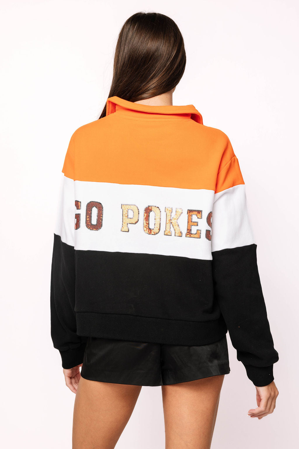 Licensed Oklahoma State Quarter Zip Colorblock Sweatshirt