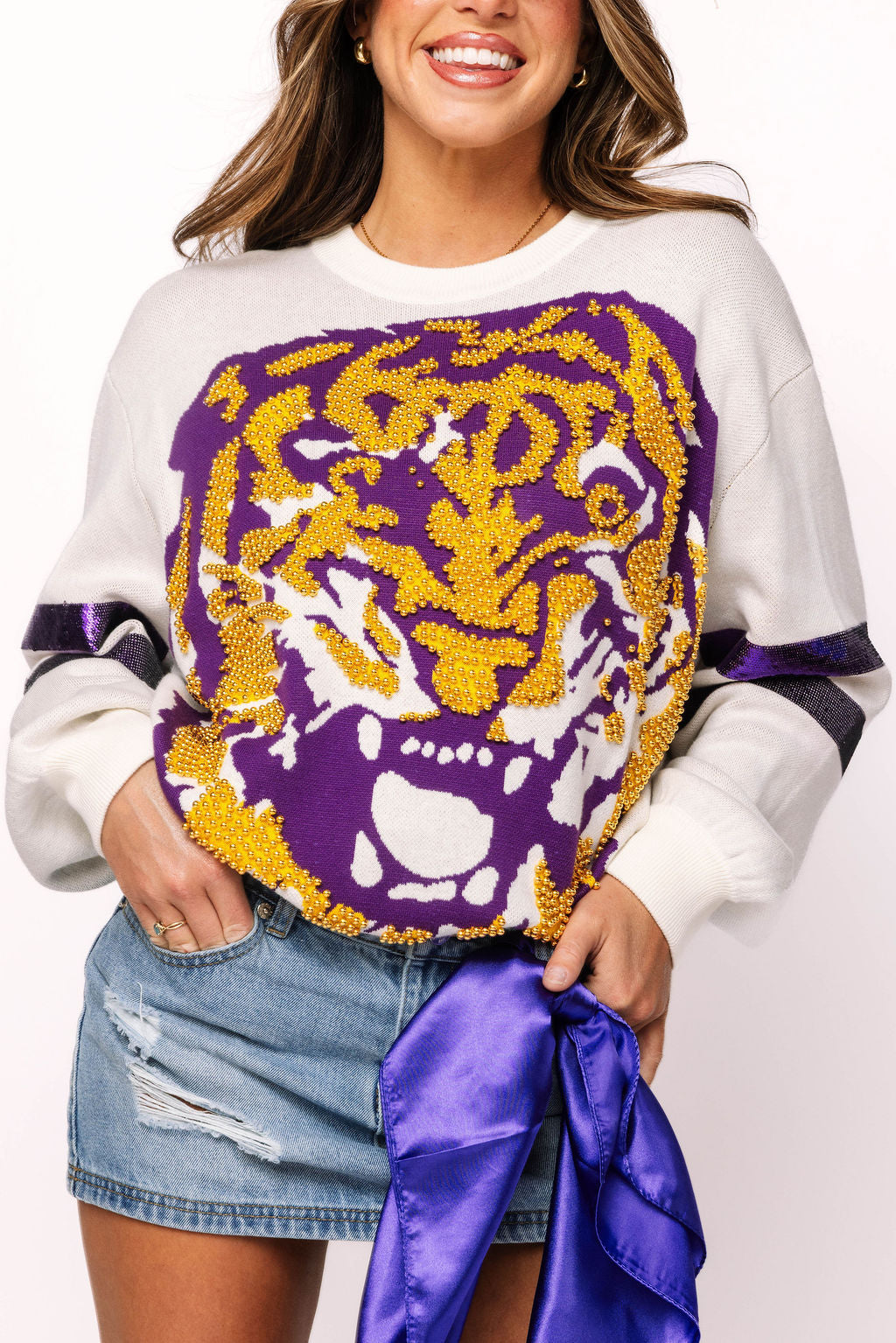 Licensed LSU Oversized Mascot Sweater