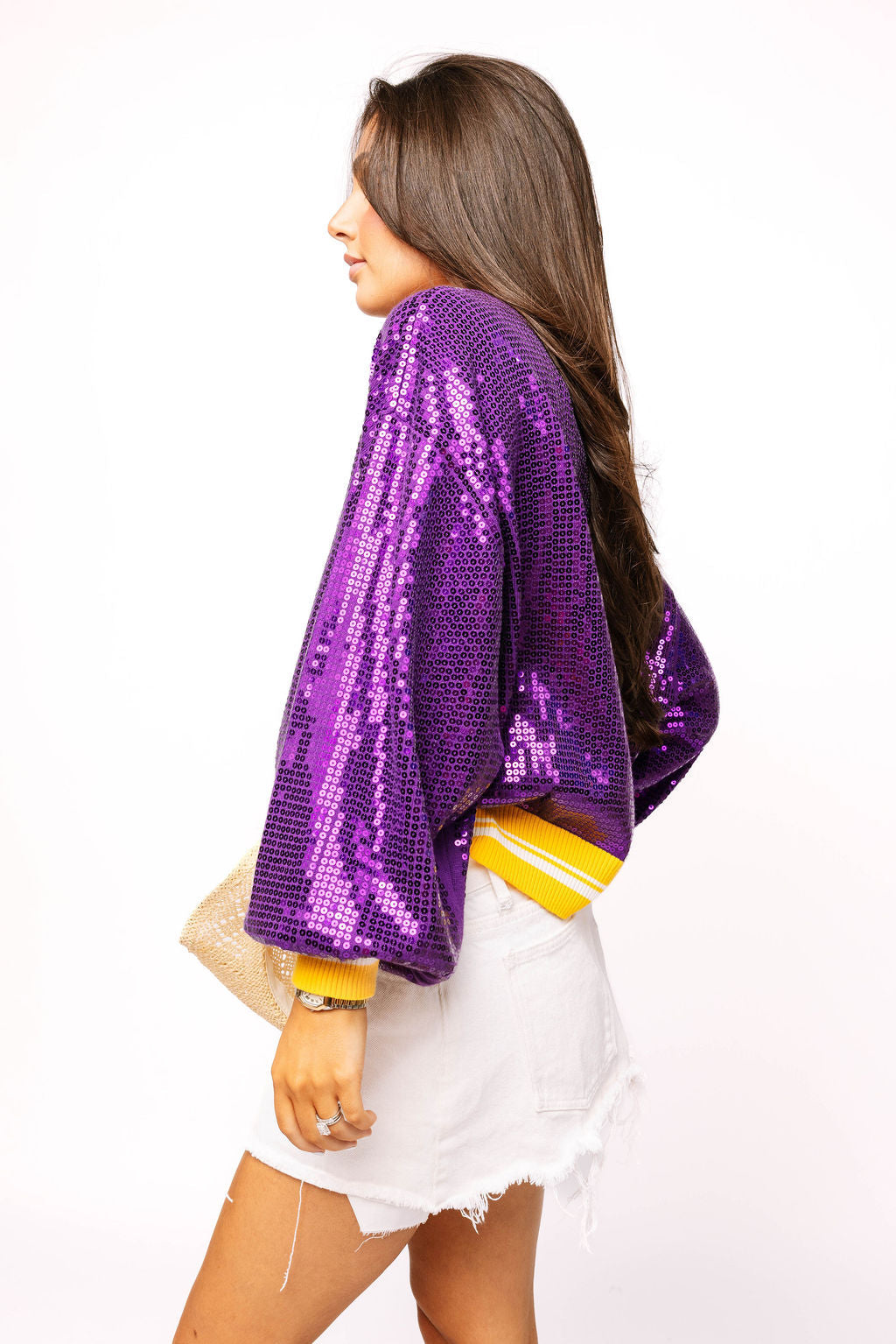 Licensed LSU Full Sequin Sailor Mike Sweater