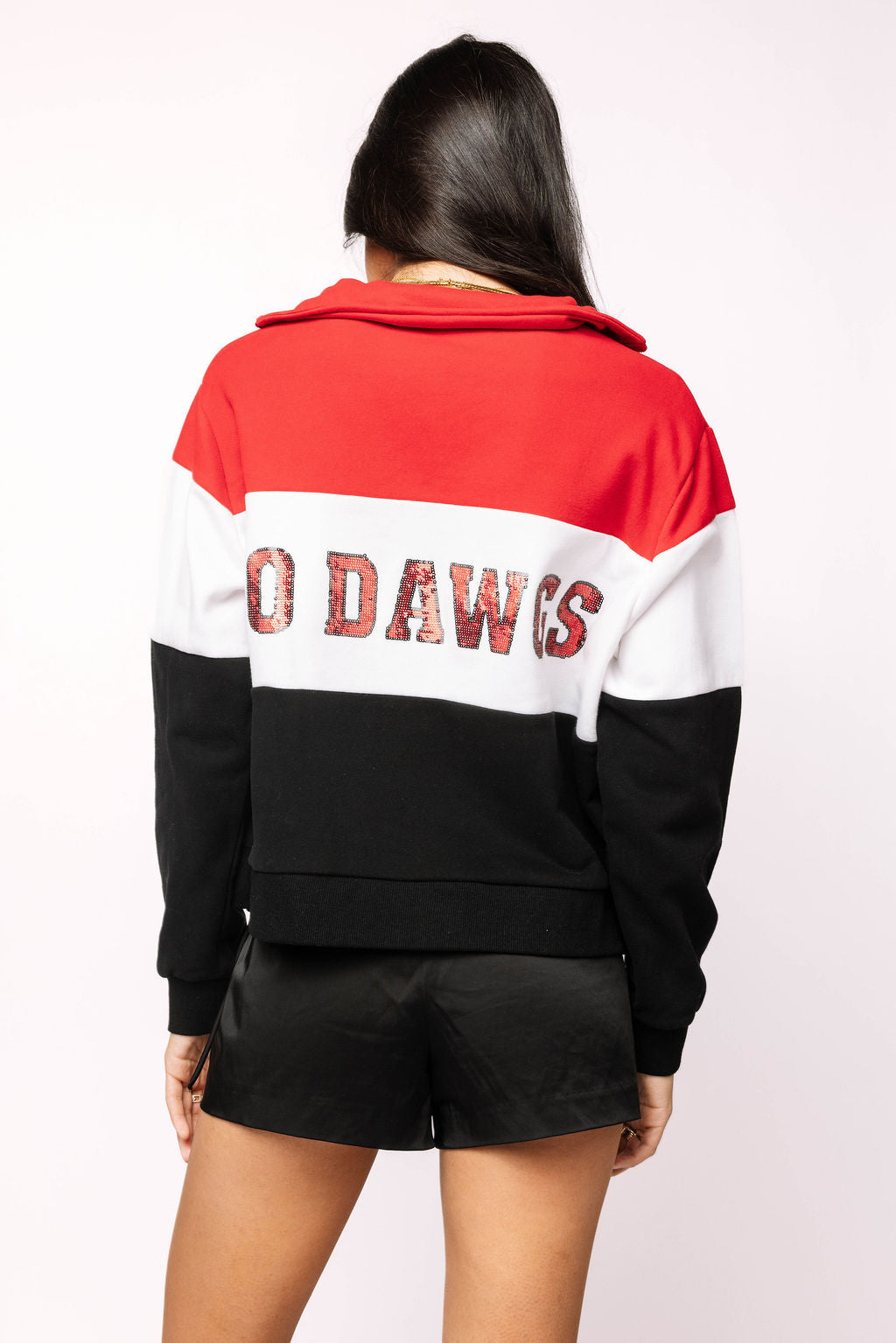 Licensed Georgia Quarter Zip Colorblock Sweatshirt