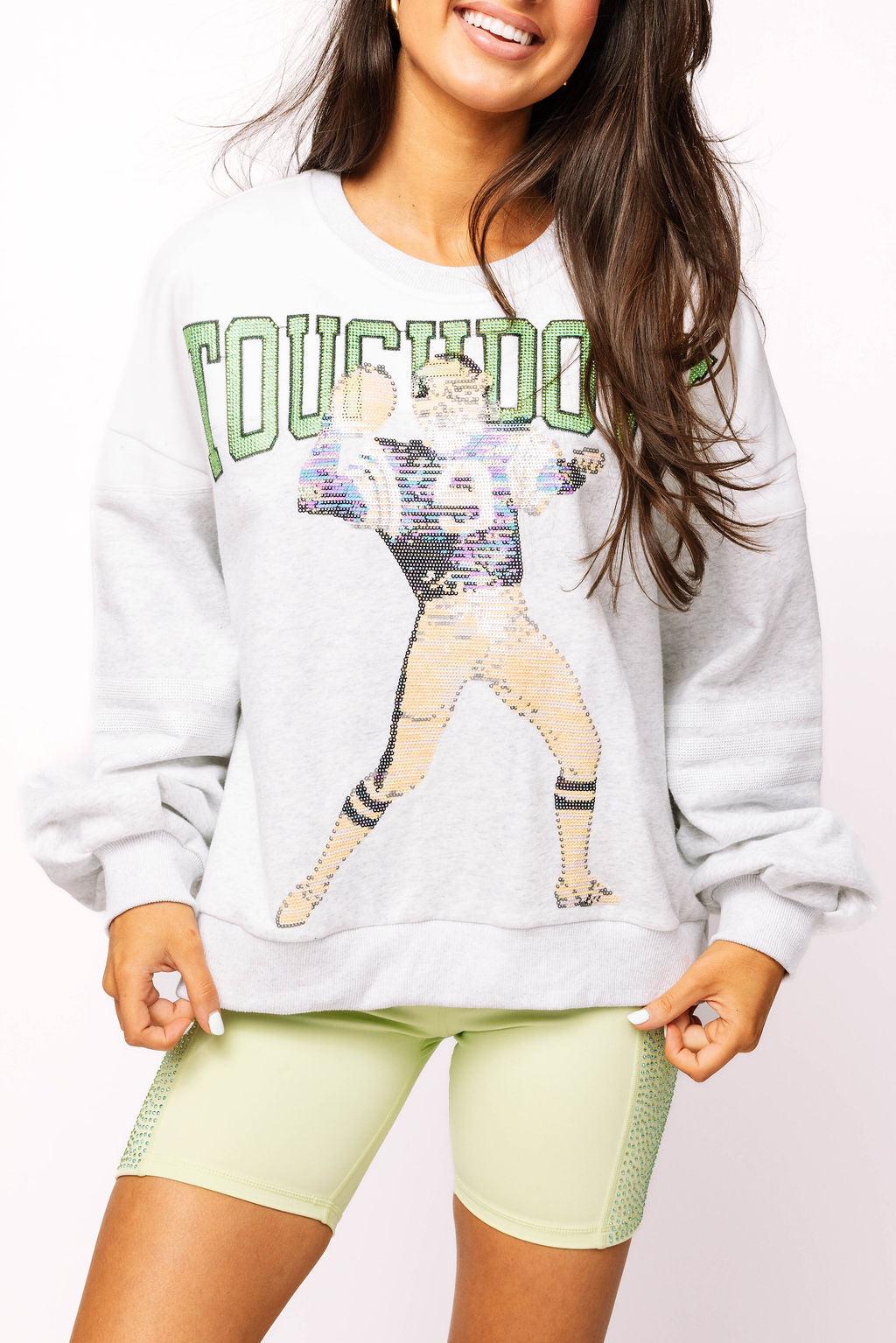 Grey 'Touchdown' Football Player Sweatshirt