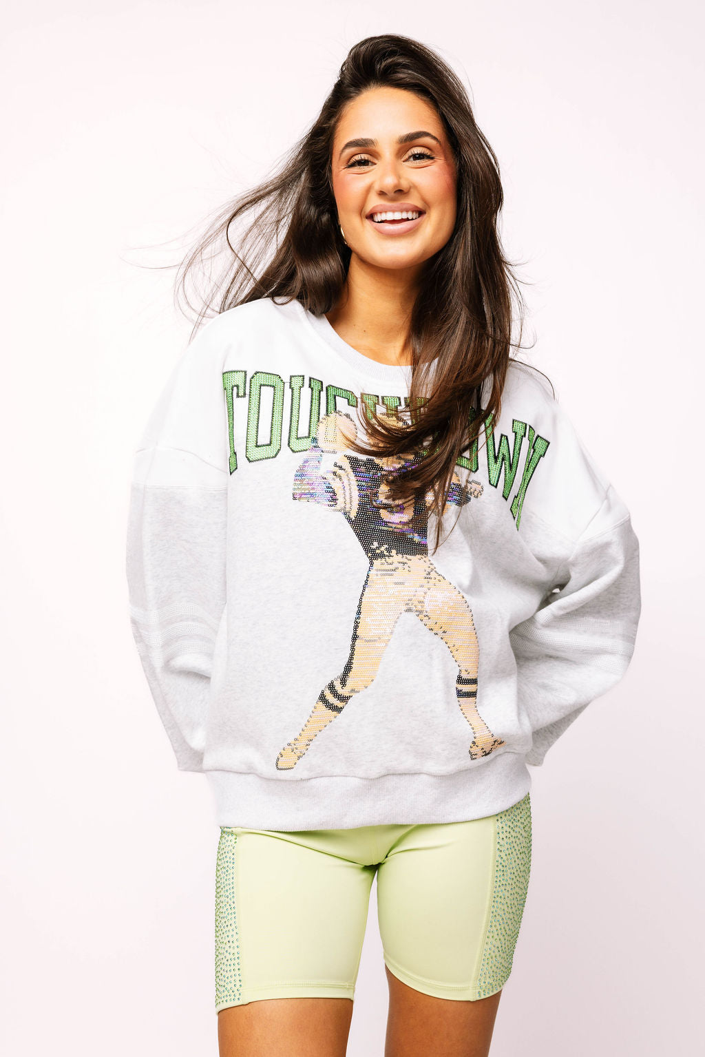 Grey 'Touchdown' Football Player Sweatshirt