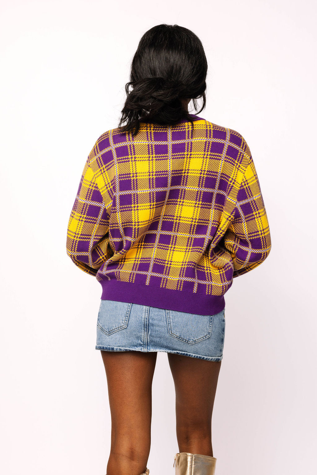 Licensed LSU Plaid Mascot Sweater