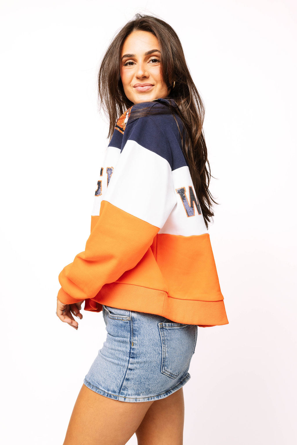 Licensed Auburn Quarter Zip Colorblock Sweatshirt